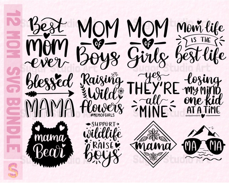 Hand Lettered Mom Svg Bundle Blessed Mama Svg Mom Life Svg Mama Svg Mothers Day Svg Mom Quotes Svg Mom Of Boys Girls Svg Cut File Svg Clip Art Art Collectibles