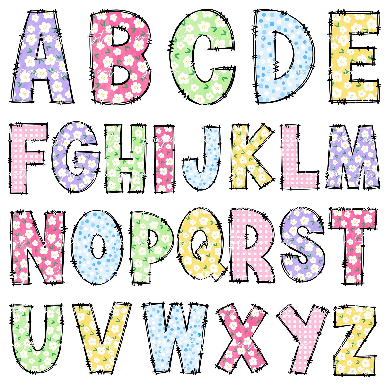 Spring Floral Alphabet Letters PNG Bundle, Spring Clipart Png, Spring ...