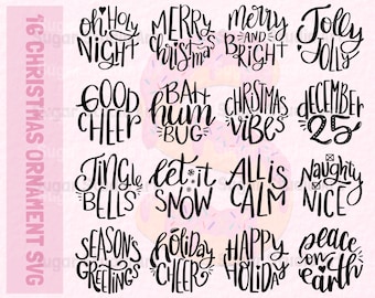Hand Lettered Christmas Rounds svg, #1 Christmas ornament SVG, Christmas 2022, INSTANT DOWNLOAD dxf, svg, eps,Silhouette, Cricut Design