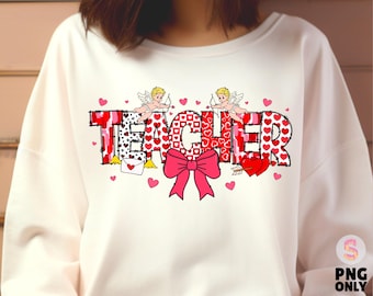 Valentine Teacher coquette png, Valentine png, teacher Valentine png, Valentines day png, Valentine coquette Png, Teacher png, Sublimation