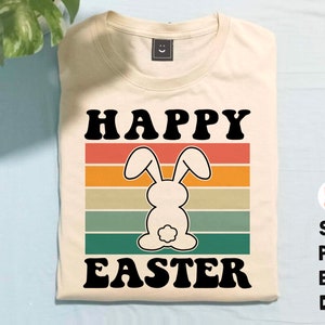 Happy Easter Bunny Retro-Svg-Png, Ostern SVG, Ostern-Shirt-Svg, Kaninchen-Svg, Retro-Ostern-Svg, SVG-Datei für Cricut, Png-Sublimation-Designs
