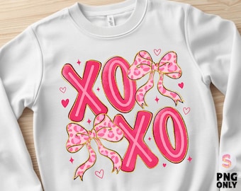 Coquette Valentines XOXO PNG, Trendy Valentine's Day Png, Pink Valentine, Girly Checkered Bow Png, Vday Sublimation Design, Digital Download