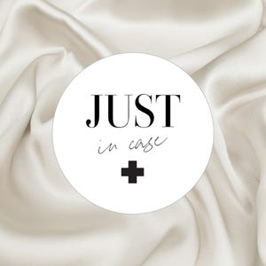 Qty: 30 Just In Case Hangover Stickers, DIY Labels and/or Bags for Wedding Welcome Kit, Hangover Recovery Kit, Hotel Overnight Guest Favors
