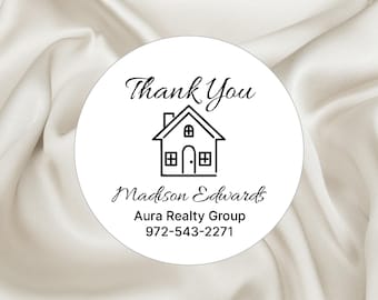 30 Realtor Thank You Stickers with Self-Sealing Bags 5x7"