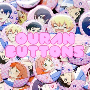 Ouran Host Club Inspired Buttons ! | Anime Gift Handmade