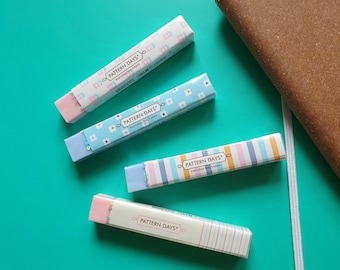 Pattern Days Erasers - Soft Rubber, Asian Design [2 pcs]
