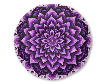 Bohemian Mandala Floor Pillow, Round Tufted Seat Cushion, Meditation Decor, Yoga Accessory, Boho Home Decor