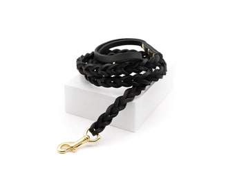 Leather Dog Leash | The City Black | 5ft Long Lead for Small and Large Dogs