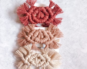 Set of 3 Bow Macrame Headbands • Baby/Toddler Headband • Infant Girl Hair Bow • Boho Baby • Little Girl Flower Hair Accessory