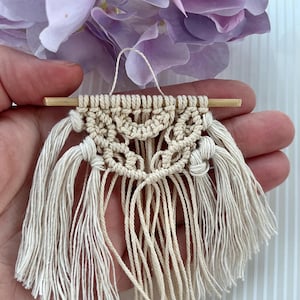 Miniature Macrame Wall Hanging Natural • Dollhouse 1:12 Accessories • Boho Dollhouse