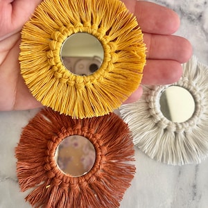 Miniature Macrame Wall Mirror • Dollhouse 1:12 Accessories • Boho Dollhouse