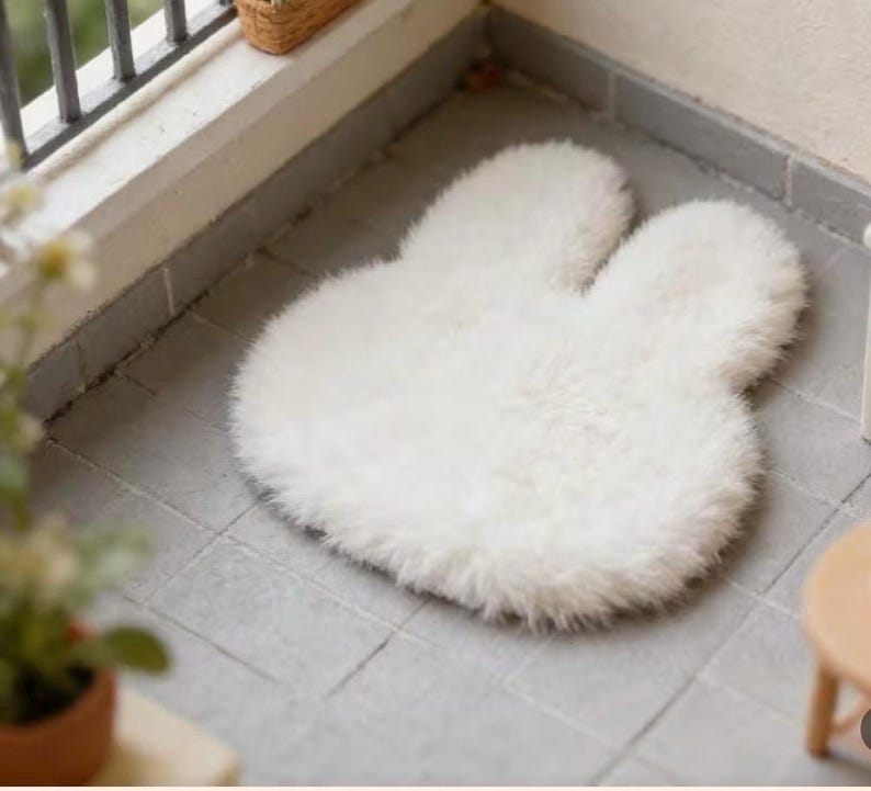 Miniature Faux Fur Rugs • Cloud, Bunny, Kitty Designs • 1:12 Scale ...