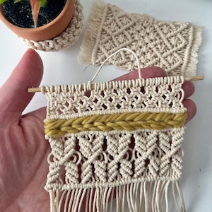 Doll House Boho Tapestry • Miniature Macrame Wall Hanging • Dollhouse 1:12 Accessories • Boho Dollhouse