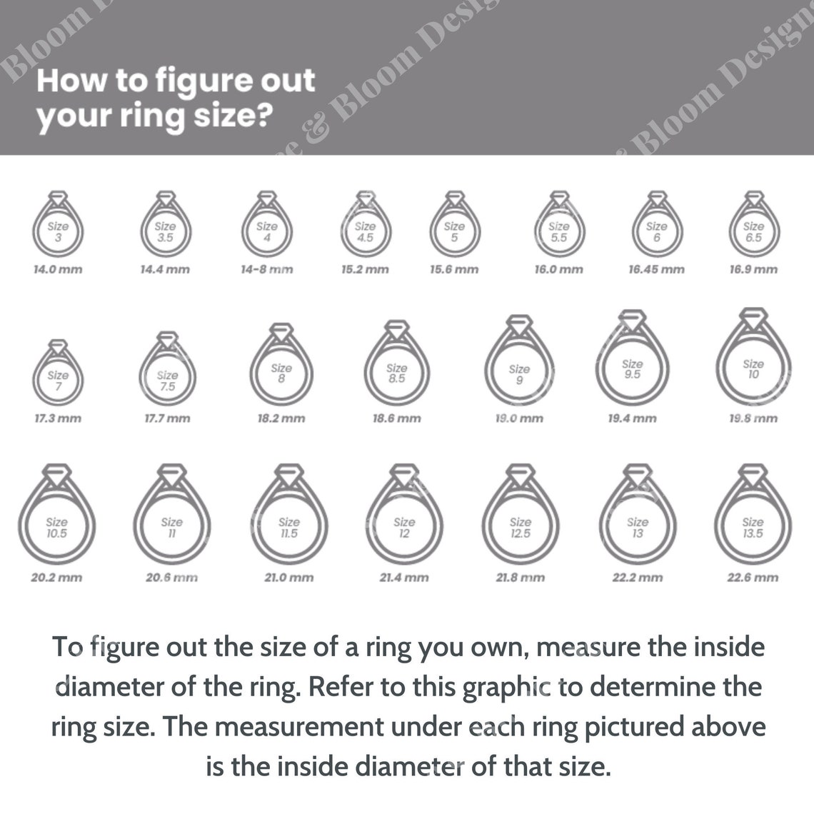 Ring Sizing Chart PNG File Commercial Use Jewelry Sizing | Etsy