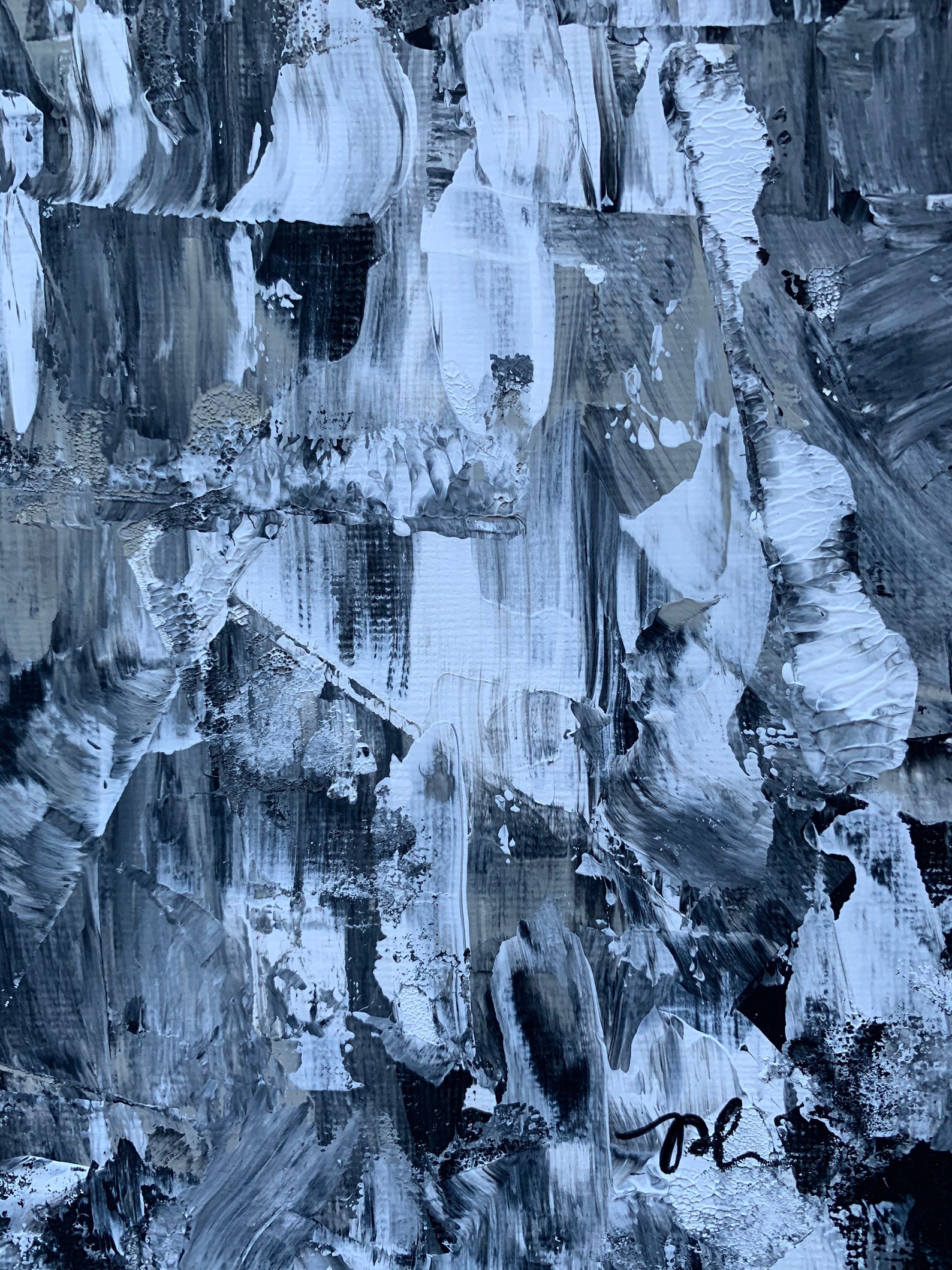 black grey white art