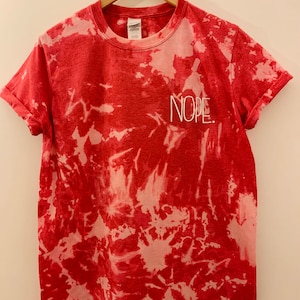 Nope Reverse Dye V-Neck Shirt - Original Creation - Size Medium