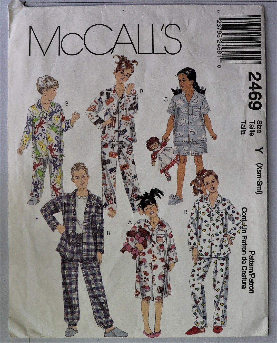 Mccall's 2469. Child Pajamas and Nightshirt Pattern. - Etsy