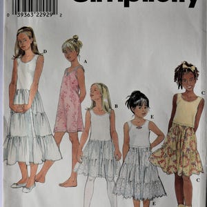 Simplicity 8681.  Girls petticoats pattern.  Girl camisole, tiered or  flared skirt pattern. Girl full slip  pattern.  SZ 3-6  Uncut