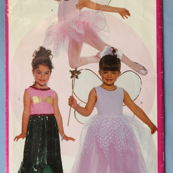 Butterick 5173.  Girl's mermaid and fairy queen costumes pattern.  Ballet tutu costume pattern.  SZ XS-L (2-6X)  Uncut