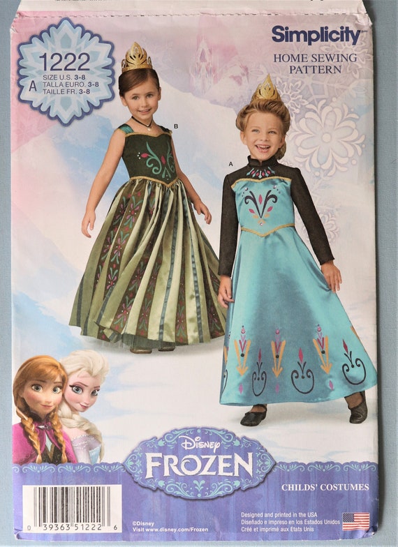 Simplicity 1222. Girls Frozen Dress Pattern. Girls Anna and Etsy