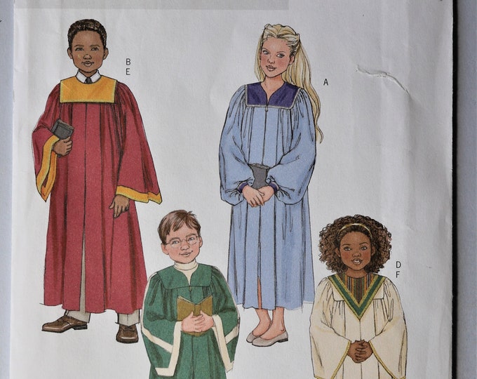 Butterick 4542. Child Choir Robe Pattern. Boys and Girls Choir Robe ...
