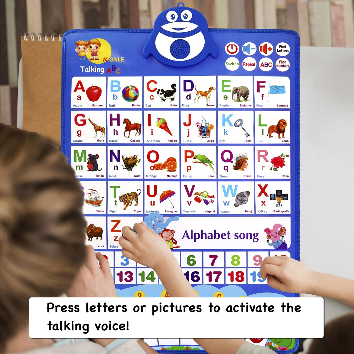 Bilingual Interactive Alphabet Wall Chart for Toddlers Boy & Etsy