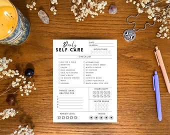 Self Care Printable Planner Page | Self Love Journal | Organize Your Life | Mental Health Worksheet