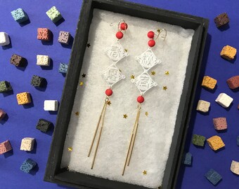 Four seasons 3D printed earrings (hook/stud/clip on)
