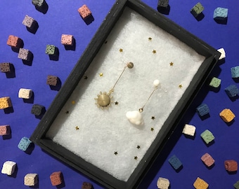 Sunny and cloudy 3D printed earrings (stud/clip on)