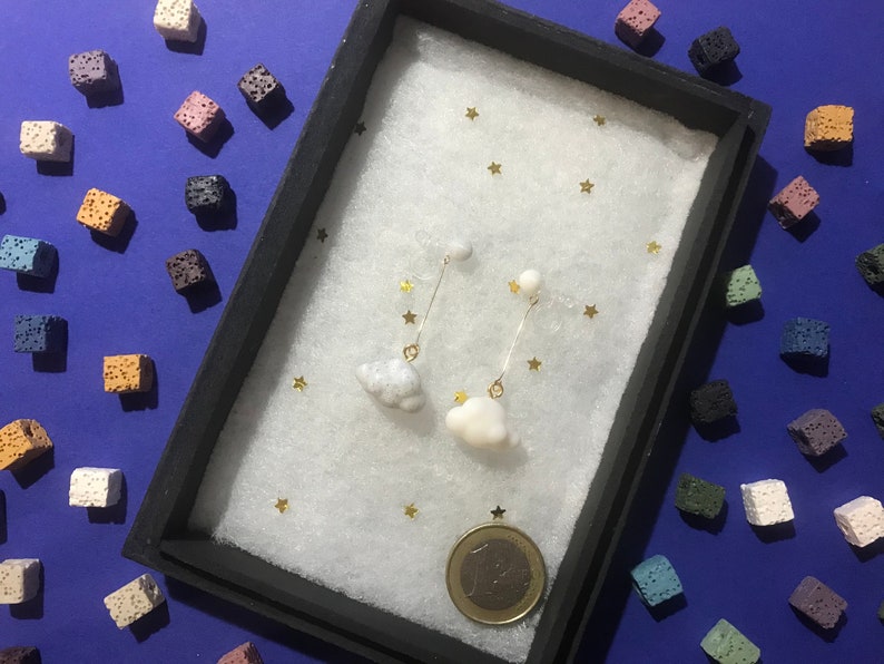 Sunny and stormy cloud earrings