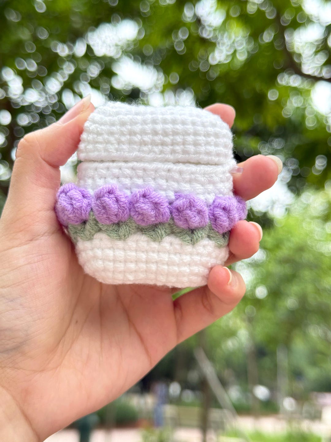 Cute Tulip Airpods 1/2/3/pro/pro 2 Case, Crochet Flowers Airpods