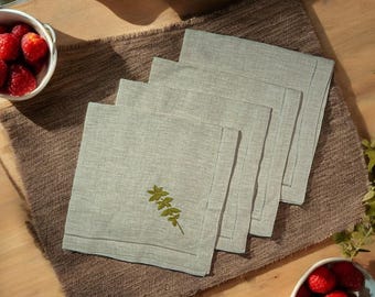 Bestickte Leinenservietten, Leinenservietten, Leinenservietten, Leinenservietten, Leinenservietten, Bestickte Servietten, Tischdekoration, Housewarminggeschenk