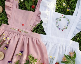 embroidered apron dress Embroidered Floral Apron