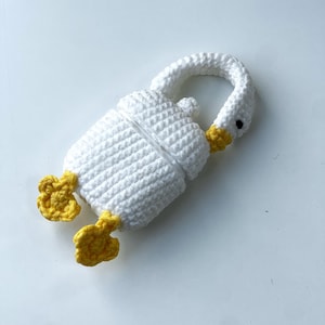 Süße Alberne Gans Airpods 1/2/3/Pro/Pro 2 Hülle, Gehäkelte Tiere Airpods Hülle, Handgemachte Gehäkelte Airpods Hülle, Gans Kopfhörer-Hülle