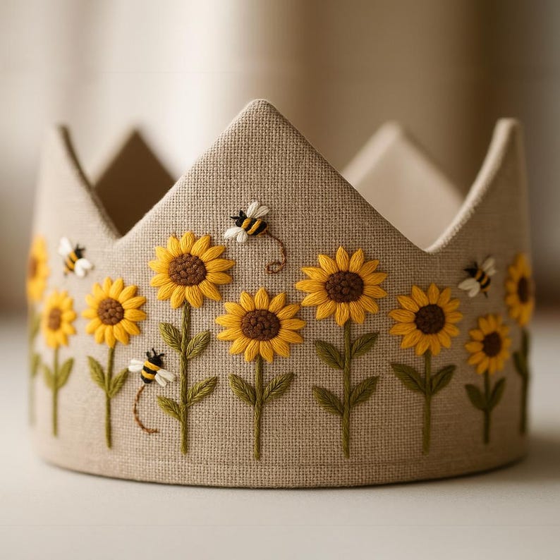 Personalized Bee With Sunflower Garden Hand Embroidered Birthday Party ...