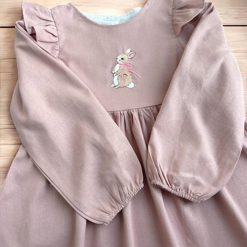 Bunny Dress Embroidered - Etsy