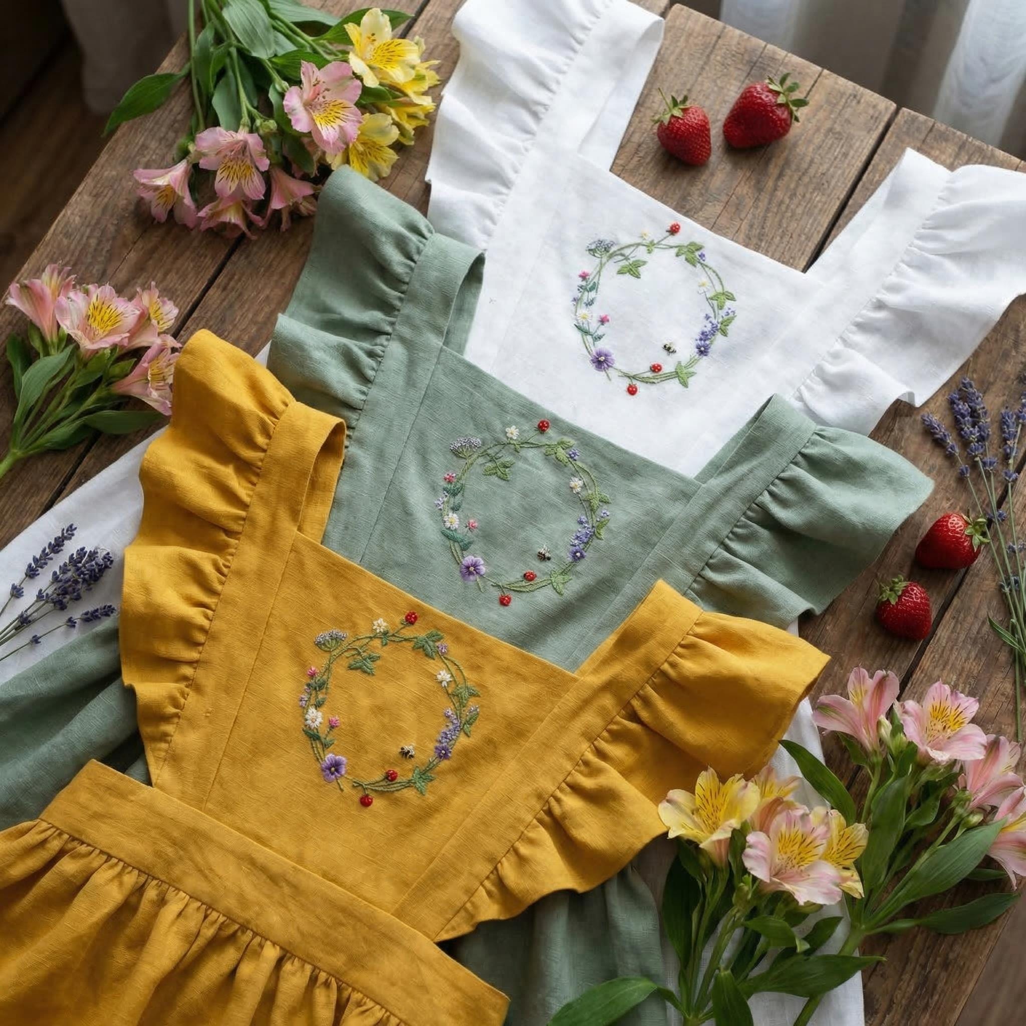 embroidered apron dress Embroidered Apron Dress
