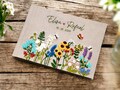 Hand Embroidered Linen Wedding Guest Book, Personalized Flowers Garden Landscape Book, Baby Shower, Engagement Book, Reception Guestbook product logo