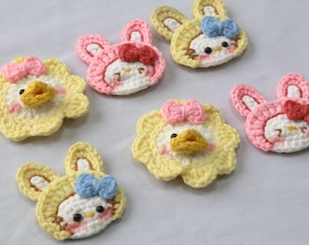 KOOP 2 KRIJGT 1 GRATIS | Handgemaakte gehaakte kattenhaarspeld, mini gehaakte eendhaarspeld, unieke dierenhaarspeld, schattig eendaccessoire voor meisjes