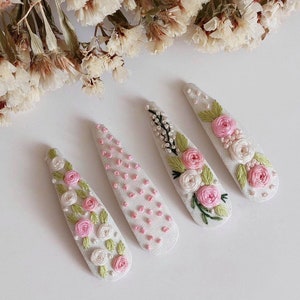 Roses Hair Clip for Girls, Embroidery TearDrop Hair Clip, Hand Embroidered Hair Clip, Handmade Linen Hair Accessories, Hair Clip for Baby