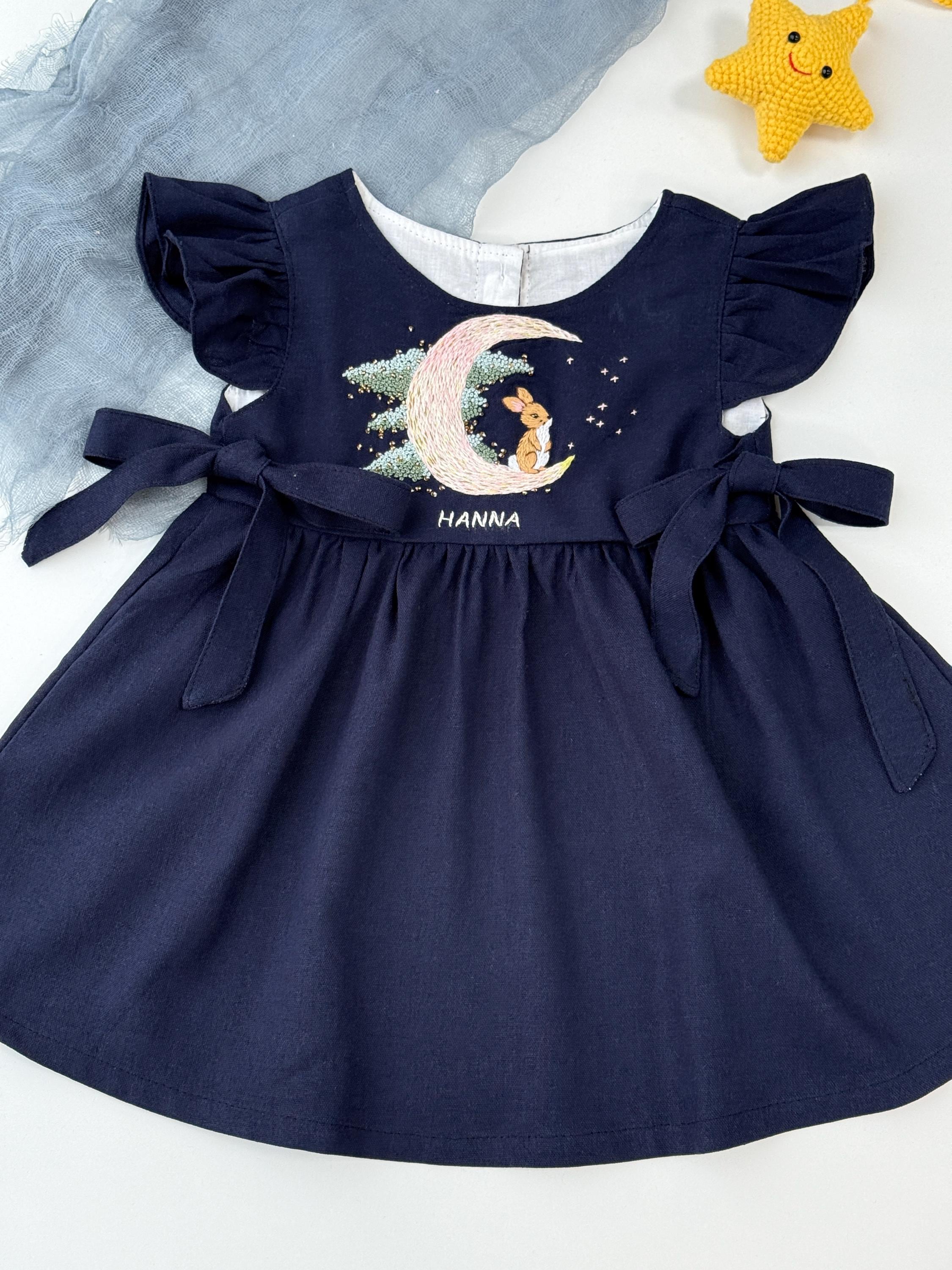 Moon Embroidered Dress - Etsy