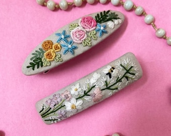 Linnen haarspeld voor vrouwen, Franse haarspeldjes, haarspelden met bloemen, haaraccessoires met bloemen, handgemaakte haarspeldjes
