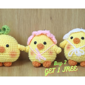 BUY 2 GET 1 FREE | Finished Crochet Chick Keychain Charm, Amigurumi Animal Keychain, Easter Gift, Cute Handmade Gift, Handmade Gift Idea