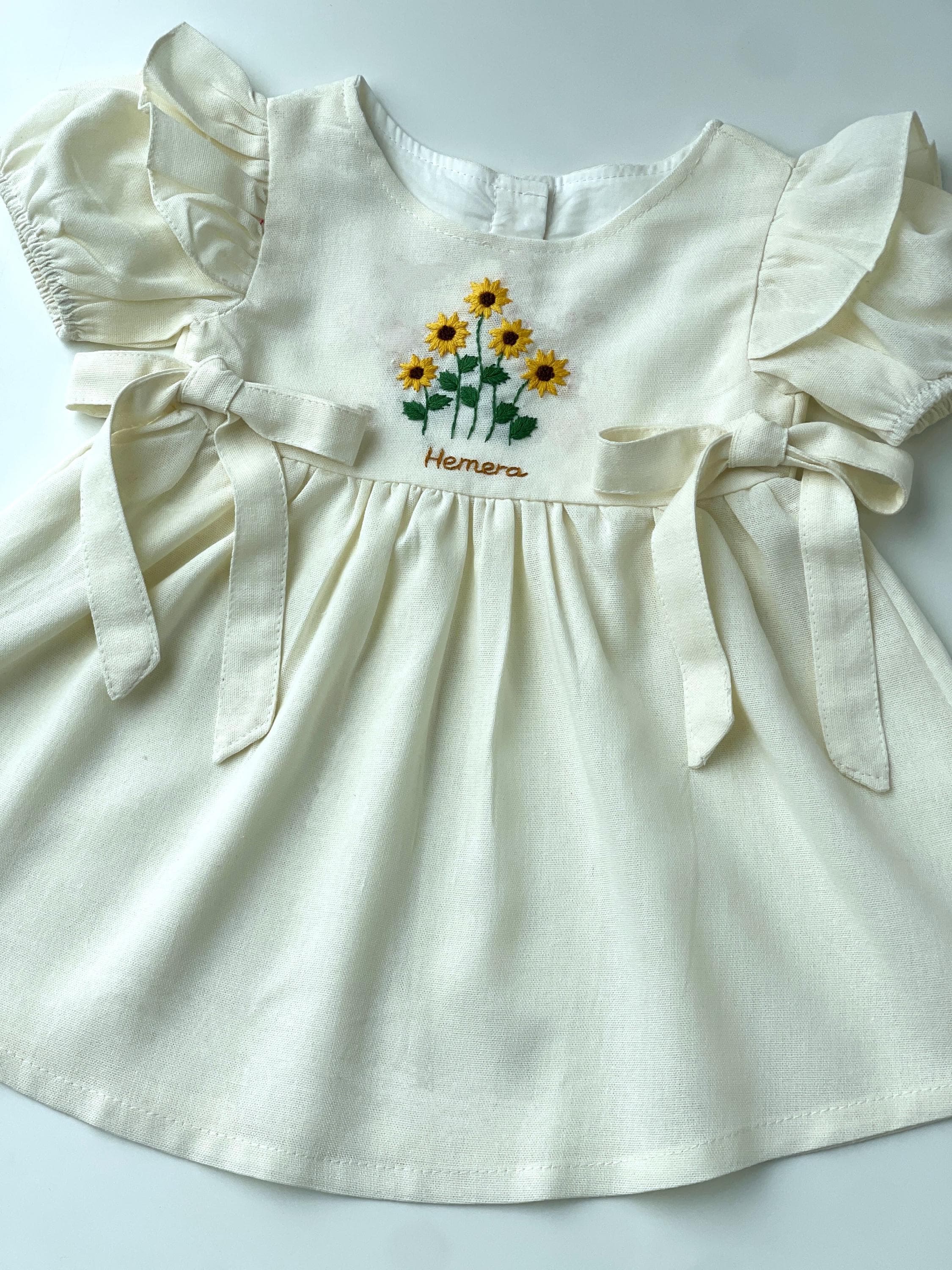 naomi embroidered dress Sunflower & Bees Embroidered Dress – Maddox & Marie