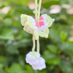 Lily of the Valley Car Mirror Hanging Accessories, Crochet Flower Ornaments, New Car Gift Idea, Gift For Her, Car Decorations, Car Charm