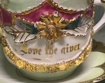 Vintage Made in Germany Love the Giver Teacup and Saucer