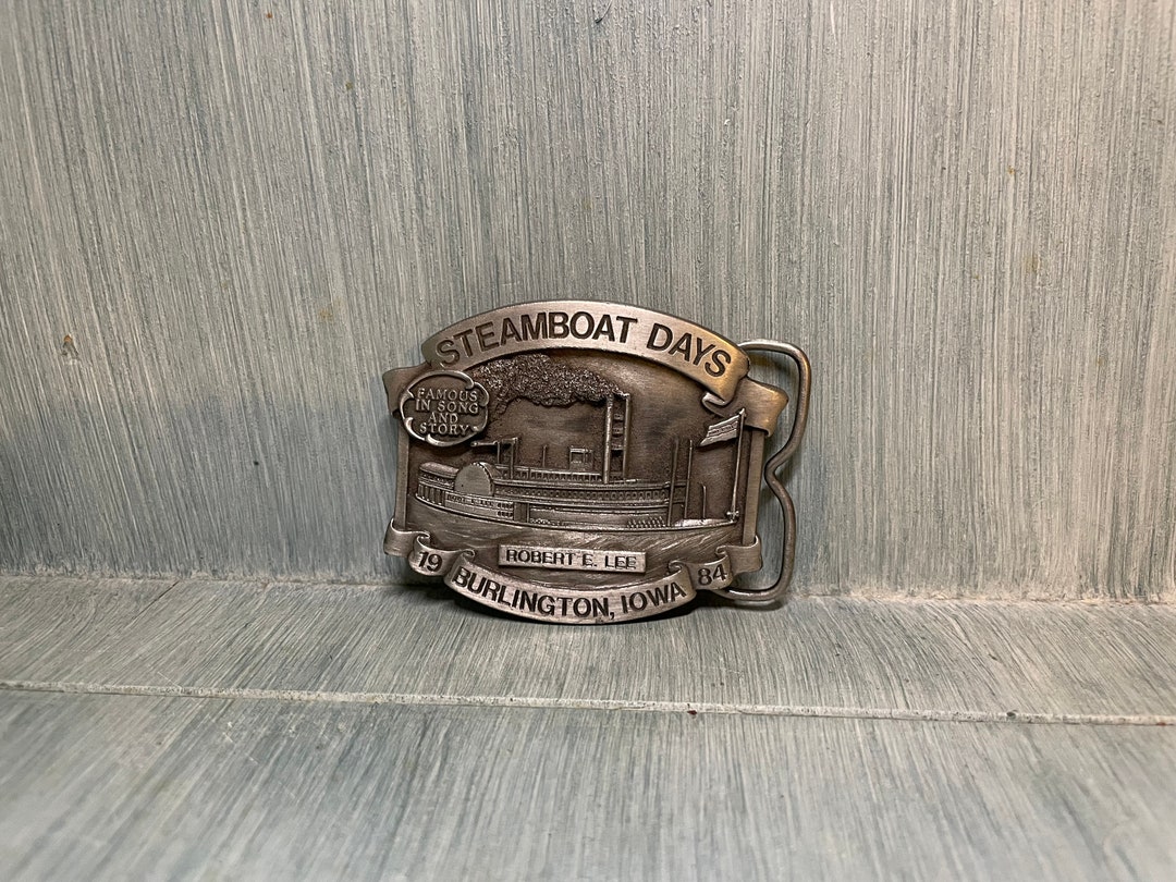 Vintage 1984 Steamboat Days Burlington Iowa Belt Buckle Etsy