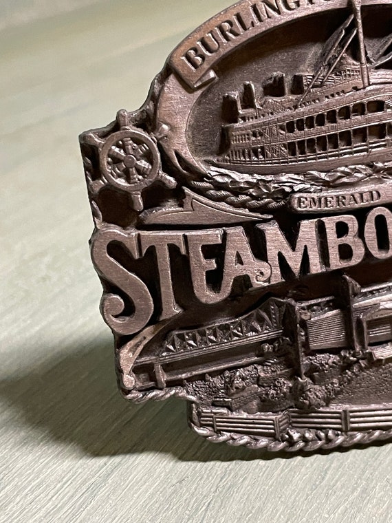 Vintage Burlington Iowa 1991 “Steamboat Days”belt buc… Gem