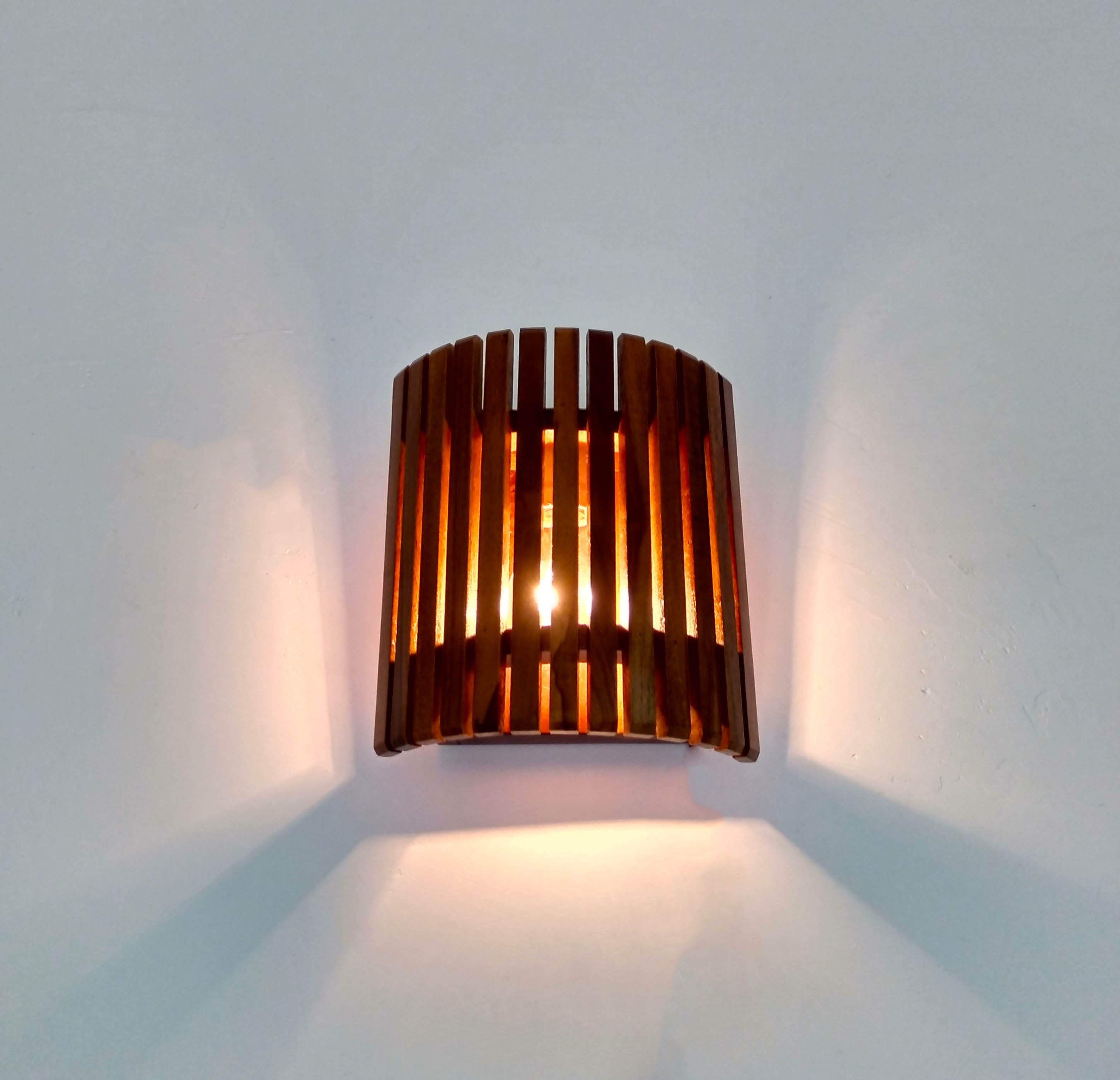 Wall lamp handmade. Teak wooden lamp. wood lamp. wall light. Etsy