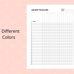 Printable Grade Tracker Template Teacher Grade Log Sheet - Etsy